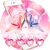 Pink Love Paper Crane Theme icon