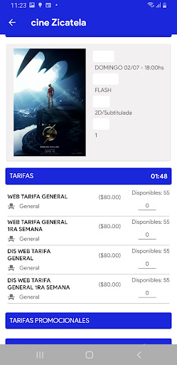 Android application Cine Zicatela screenshort
