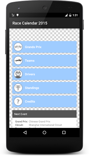 Android application Formula Race Calendar 2024 screenshort