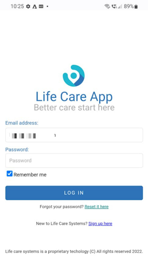 Android application Life Care Systems screenshort