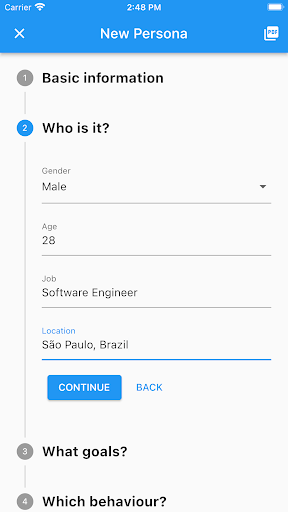UX Persona Creator Screen 2