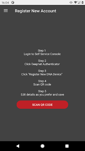 DeepNet Authenticator Screen 2