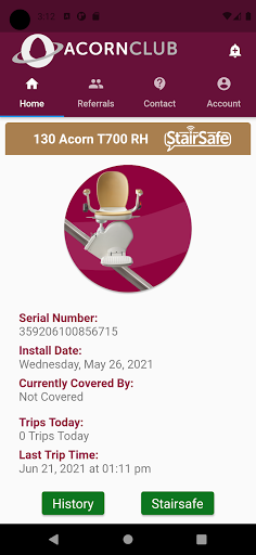 Android application Acorn Club screenshort