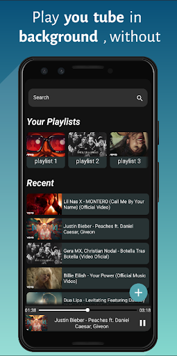 Android application WV Play - Playlists and Backgr screenshort