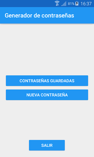 Android application Generador de contraseñas screenshort