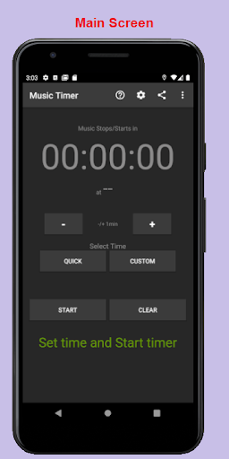 Android application Sleep Timer for Music Apps screenshort