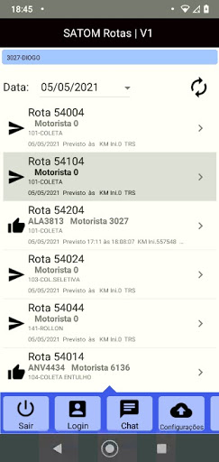 Android application SATOM Rotas screenshort