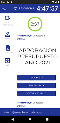 Android application Asambleas virtuales screenshort