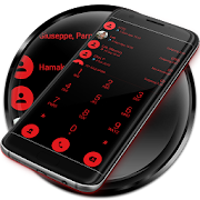 Dialer theme Flat Black Red for Drupe and ExDialer