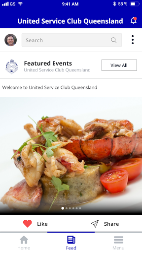 Android application United Service Club Queensland screenshort