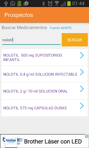 Prospectos de Medicamentos Screen 2
