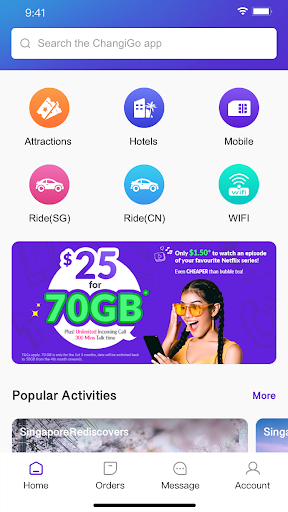 Android application Changi Go screenshort
