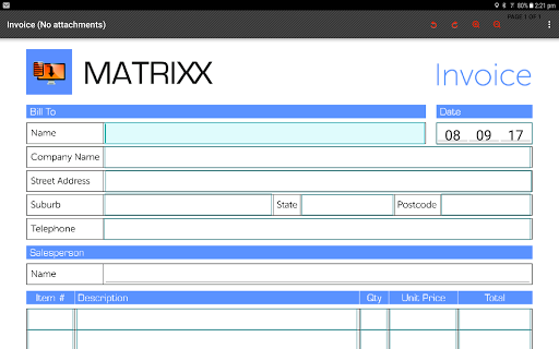 Android application MobileMatrixx screenshort