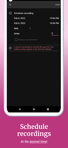 pRecorder (programmable) Screen 3