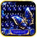 Cover Image of 下载 Blue Fancy Butterfly Keyboard Theme 1.0 APK