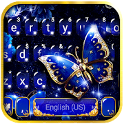 Blue Fancy Butterfly Keyboard Theme  for PC Windows and Mac