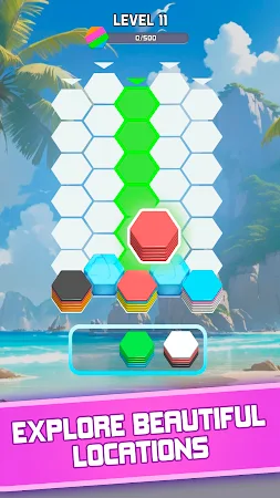 Game screenshot Hexa Tris: ワールドツアーパズル hack