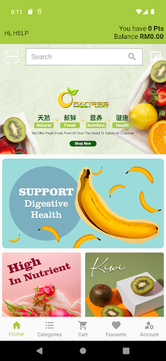 Android application Oranges Fresh Mart Online screenshort