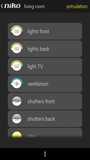 User Settings NikoHomeControl Screen 2