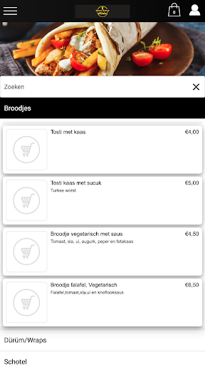 Android application Snelrestaurant Olida screenshort