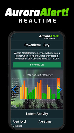 Android application Aurora Alert Realtime screenshort