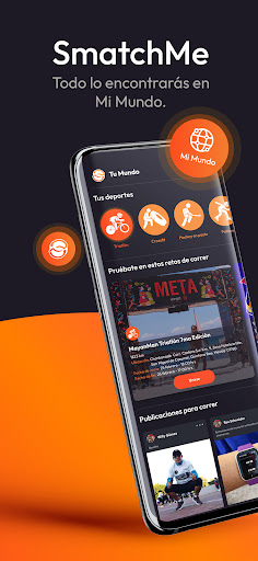Android application SmatchMe red social deportiva screenshort