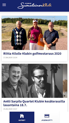 Android application Porin Suomalainen Klubi screenshort