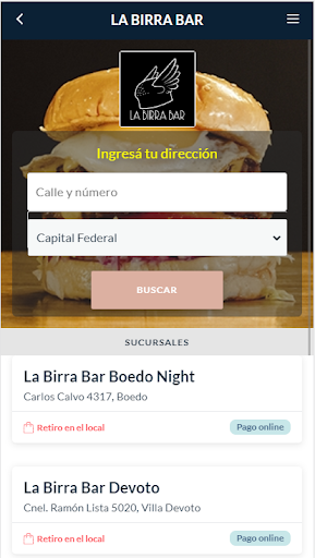 Android application La Birra Bar screenshort