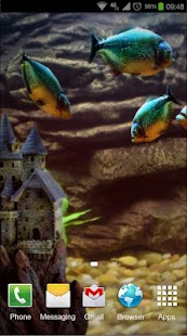 ภาพหน้าจอของ Piranha Aquarium 3D lwp
