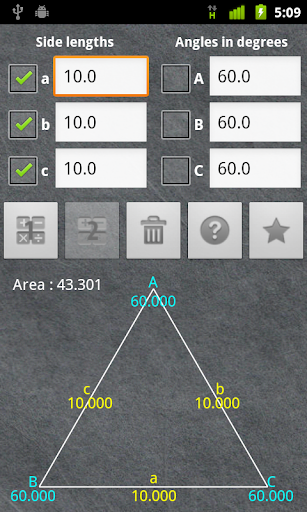 Android application Universal Triangle Solver screenshort