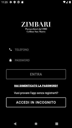 Android application Zimbari Parrucchieri screenshort