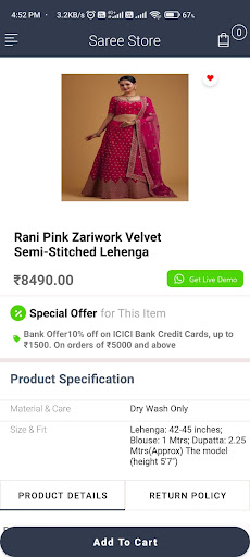 Android application Garments Store screenshort