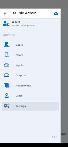 Android application AC Nio Admin screenshort
