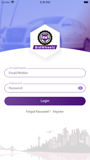 Android application BidWheelz screenshort