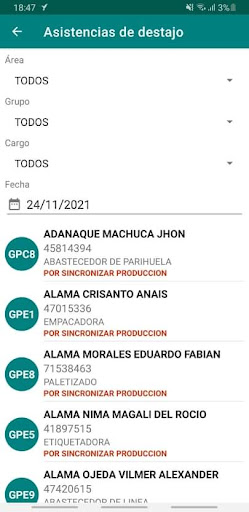 Sistema de Control de Tareos Screen 2