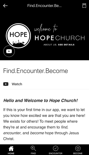 Android application At Hope Church screenshort