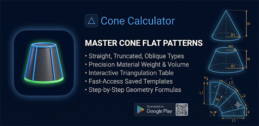 Cone Flat Pattern Calculator