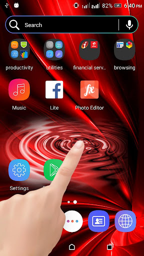 Red Black Water Ripple LWP Screen 2
