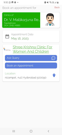 Shree krishna Clinic Screen 2