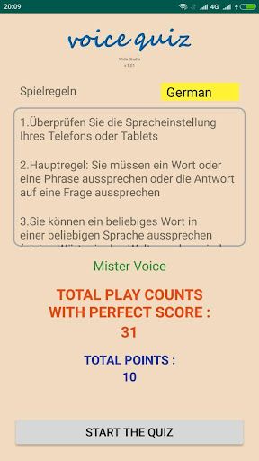 Android application Voice Quiz screenshort