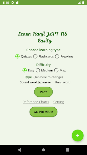 Android application Kanji JLPT N5 Test - N5 Quiz screenshort