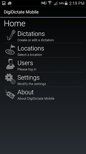 Android application DigiDictate Mobile screenshort