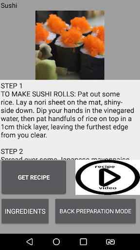 Android application Wonderful recipes screenshort