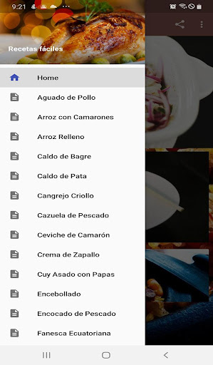 Android application Comida Ecuatoriana, Recetario screenshort