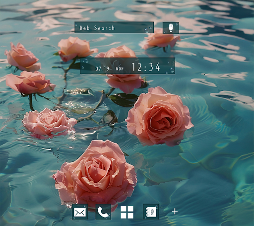 Floating Roses Theme +HOME ekran görüntüsü