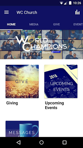 Android application World Champions Church screenshort