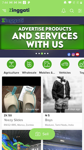 Android application Zinggati screenshort