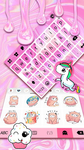 Pink Liquid Swirl Keyboard Bac Screen 3