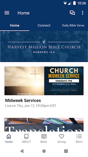 Android application Harvest Mission Bible Church screenshort