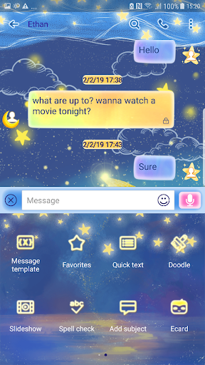 Screenshot of Next SMS Dream star skin